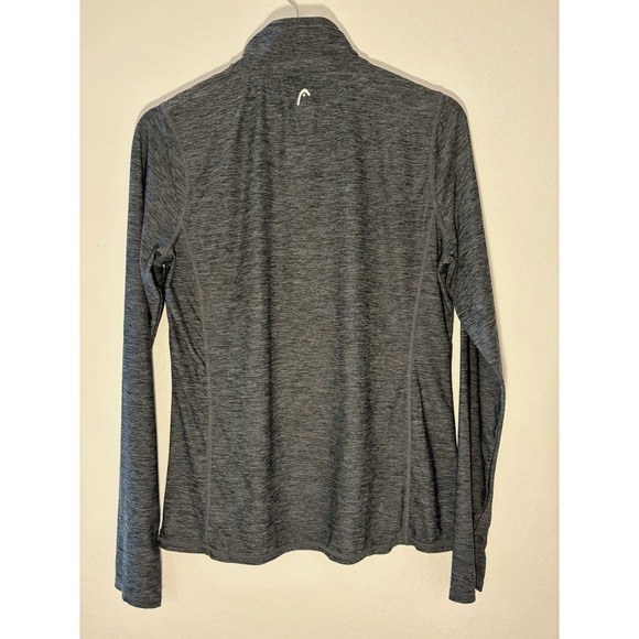 Head Womens Long Sleeve 1/4 Zip Pullover Athletic Tennis Top Lightweight Gray - Picture 2 of 8